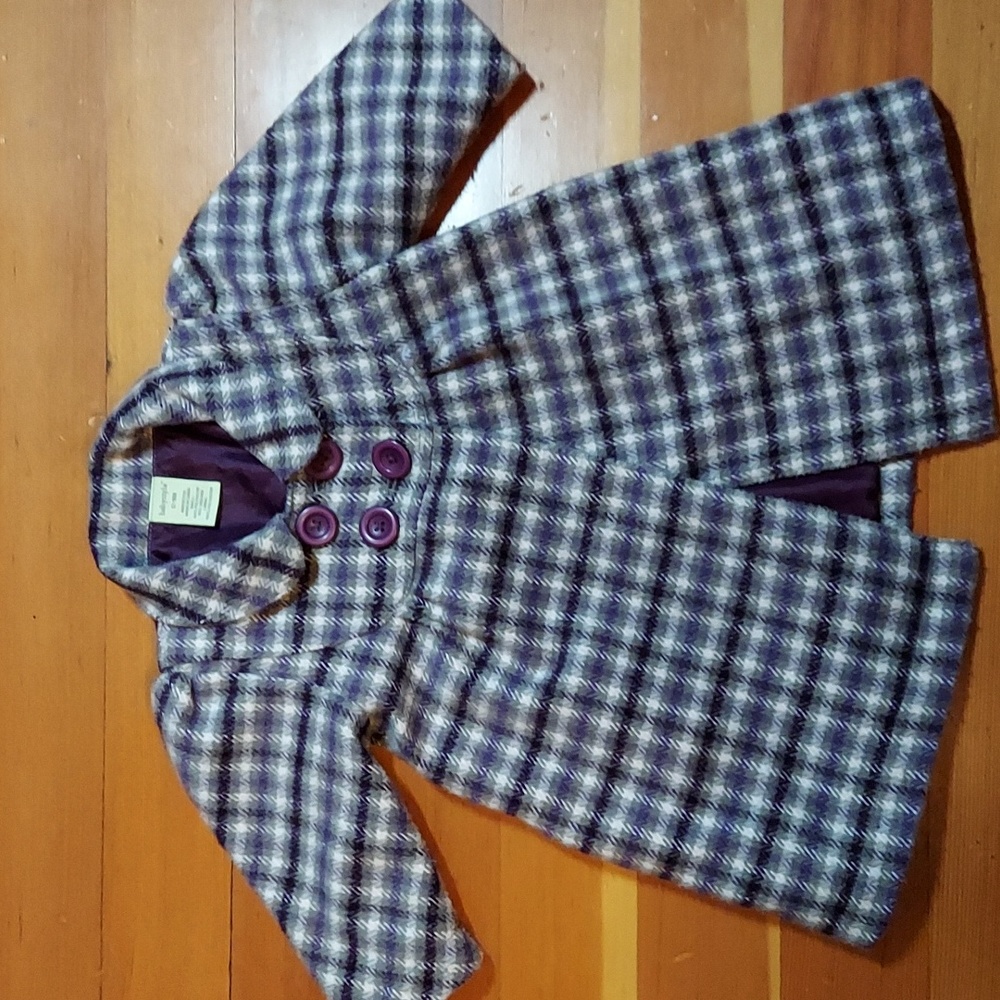 Purple Plaid Coat 12-18 months
